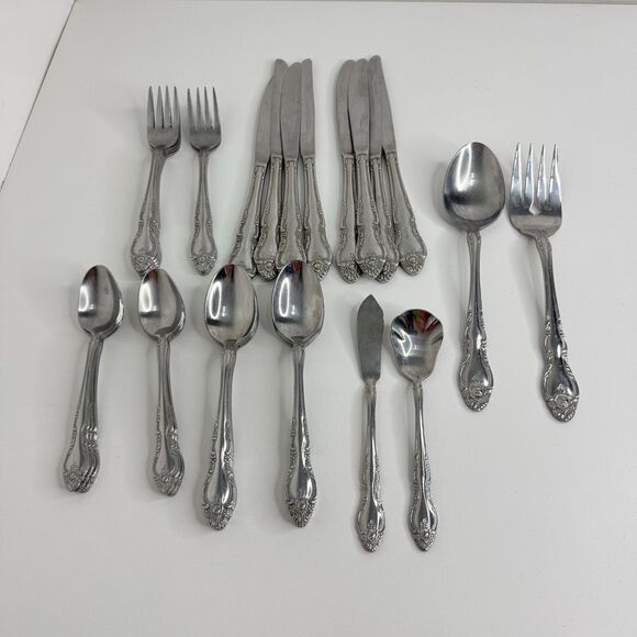 Vtg Oneida Northland Japan Rose Pattern Stainless Flatware Serving Mixed Lot 34 - Picture 12 of 12